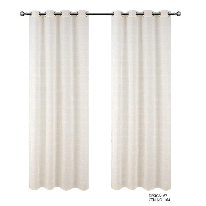 Cortinado Pronto a Pôr 140x260cm com Argolas - Creme Modelo 67