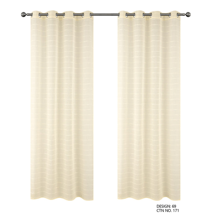 Cortinado Pronto a Pôr 140x260cm com Argolas - Creme Modelo 68