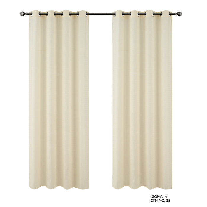 Cortinado Pronto a Pôr 140x260cm com Argolas -  creme Modelo 6