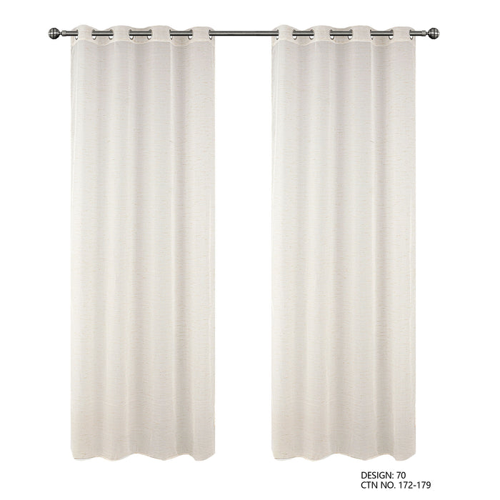 Cortinado Pronto a Pôr 140x260cm com Argolas - Branco Modelo 70