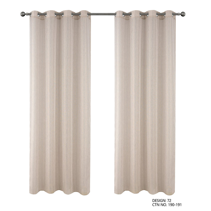 Cortinado Pronto a Pôr 140x260cm com Argolas - Bege Modelo 72