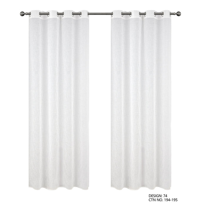 Cortinado Pronto a Pôr 140x260cm com Argolas - Branco Modelo 74
