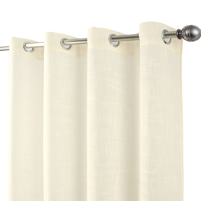 Cortinado Pronto a Pôr 140x260cm com Argolas - Creme Modelo 75