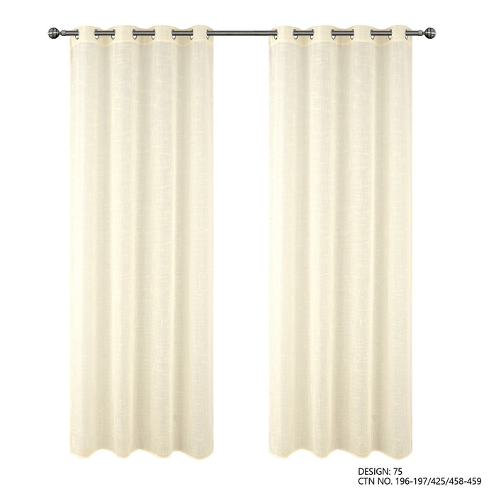 Cortinado Pronto a Pôr 140x260cm com Argolas - Creme Modelo 75