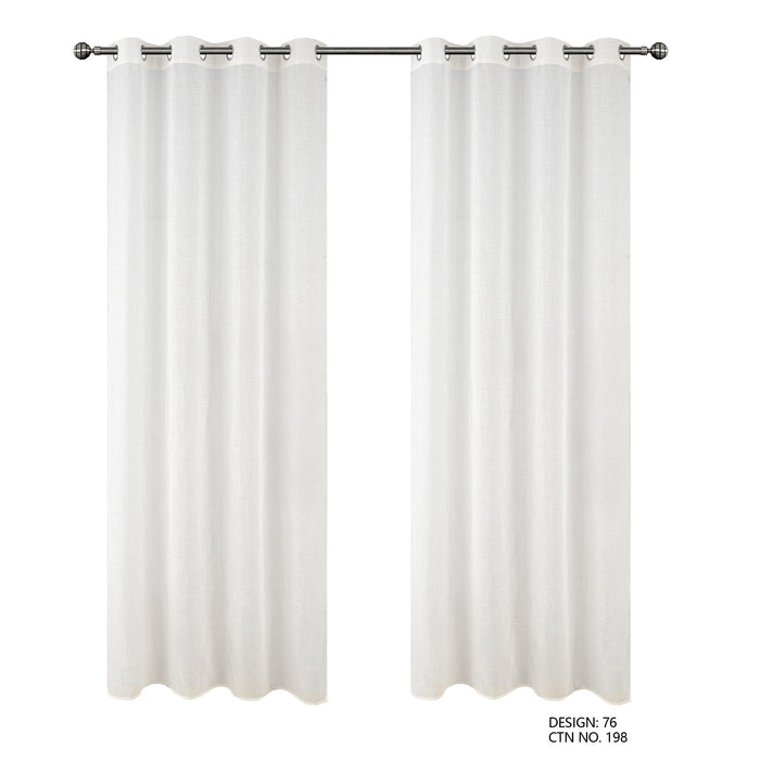 Cortinado Pronto a Pôr 140x260cm com Argolas - Branco Modelo 76