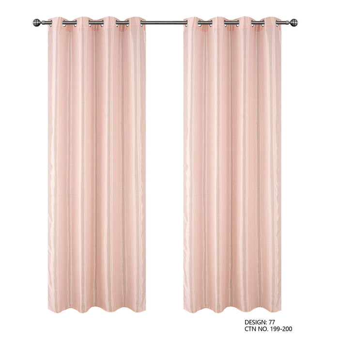 Cortinado Pronto a Pôr 140x260cm com Argolas - Rosa Modelo 77