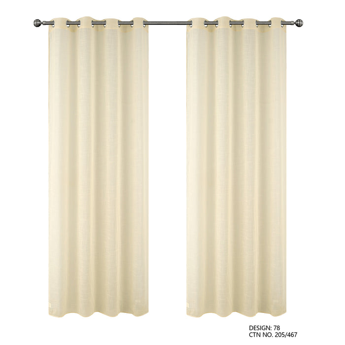 Cortinado Pronto a Pôr 140x260cm com Argolas - Creme Modelo 78