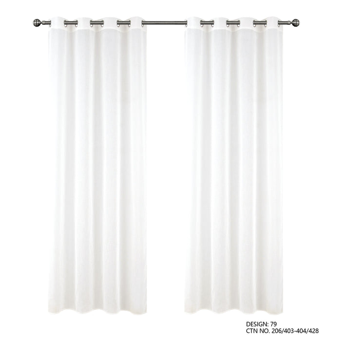 Cortinado Pronto a Pôr 140x260cm com Argolas - Branco Modelo 79