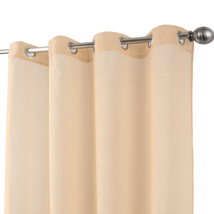 Cortinado Pronto a Pôr 140x260cm com Argolas - Bege Modelo 80
