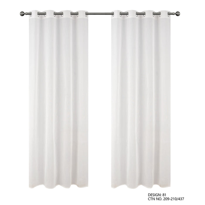 Cortinado Pronto a Pôr 140x260cm com Argolas - Branco Modelo 81