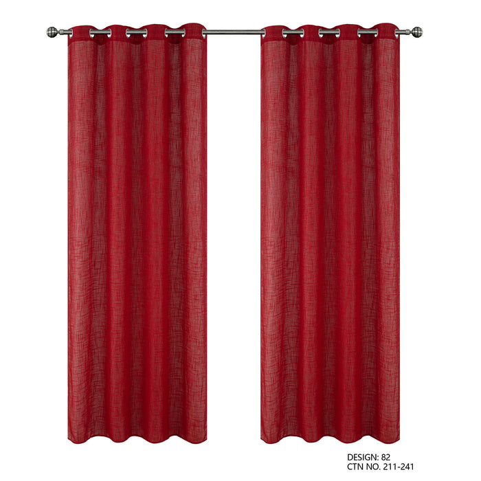 Cortinado Pronto a Pôr 140x260cm com Argolas - Vermelho Modelo 82