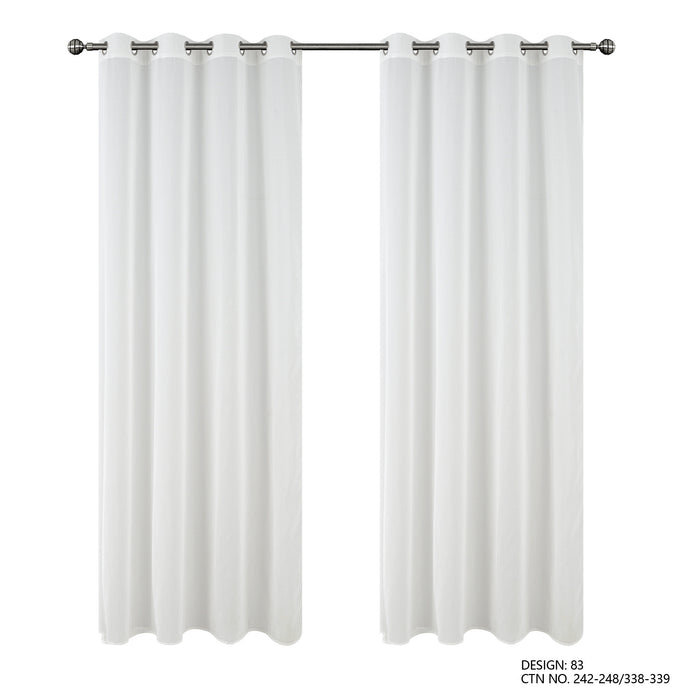 Cortinado Pronto a Pôr 140x260cm com Argolas - Branco Modelo 83