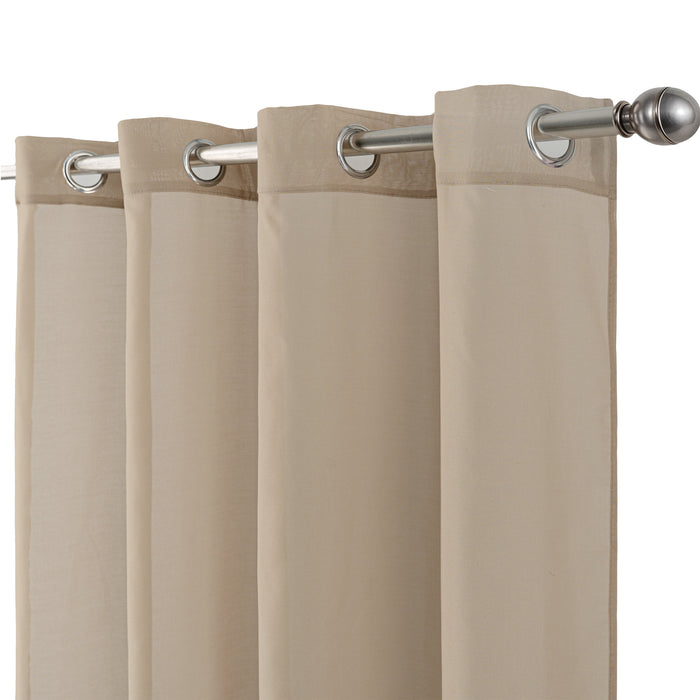 Cortinado Pronto a Pôr 140x260cm com Argolas - Bege Modelo 85