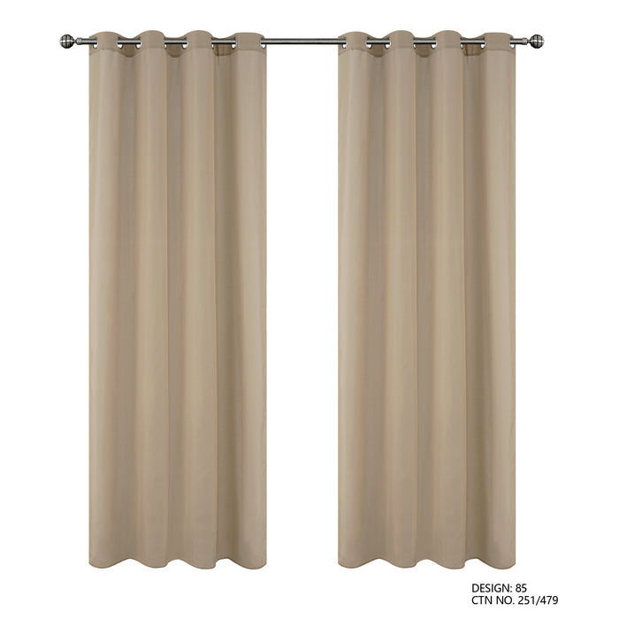 Cortinado Pronto a Pôr 140x260cm com Argolas - Bege Modelo 85