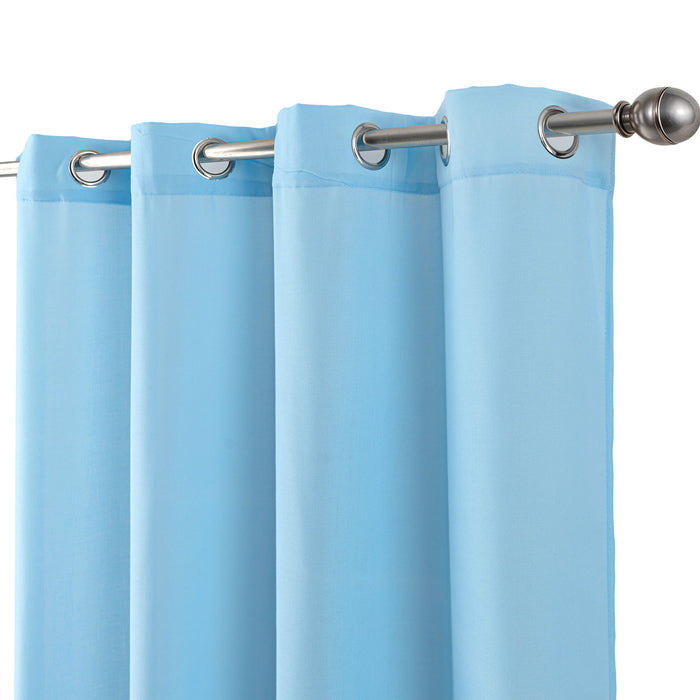 Cortinado Pronto a Pôr 140x260cm com Argolas - Azul Modelo 86