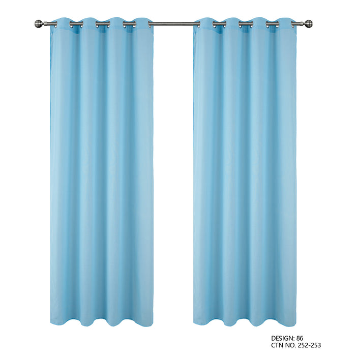 Cortinado Pronto a Pôr 140x260cm com Argolas - Azul Modelo 86