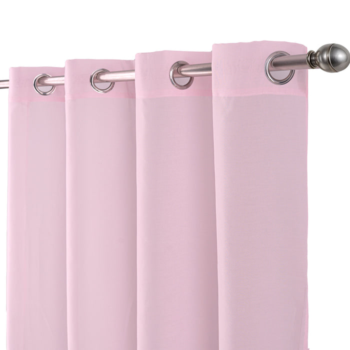 Cortinado Pronto a Pôr 140x260cm com Argolas - Rosa Modelo 87