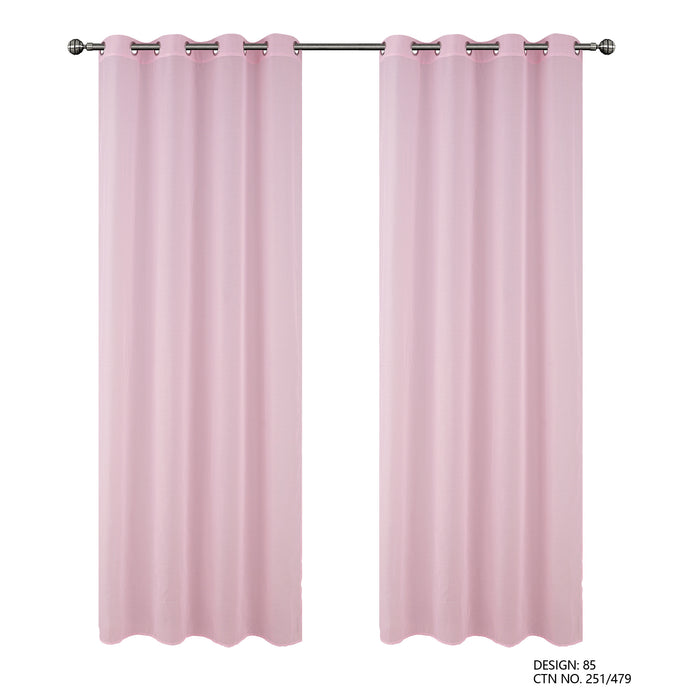 Cortinado Pronto a Pôr 140x260cm com Argolas - Rosa Modelo 87