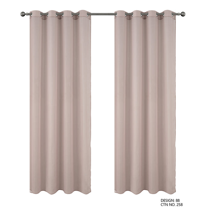 Cortinado Pronto a Pôr 140x260cm com Argolas - Bege Modelo 88