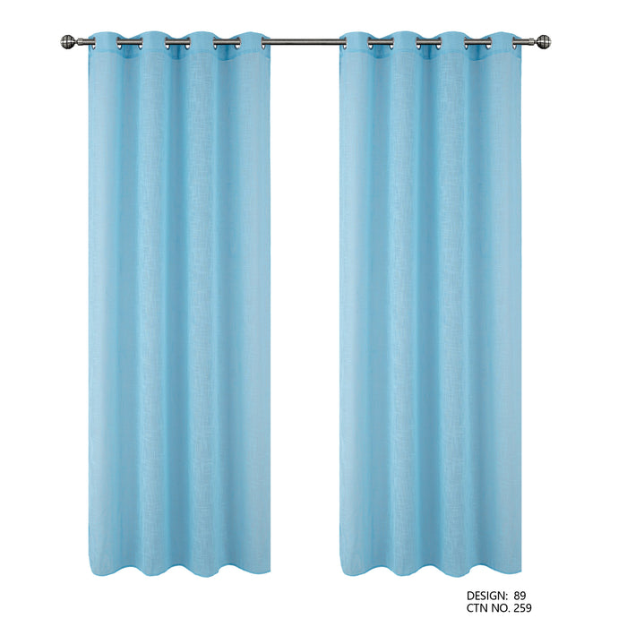 Cortinado Pronto a Pôr 140x260cm com Argolas - Azul Modelo 89