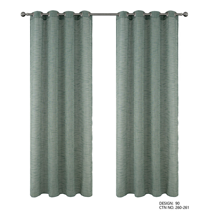 Cortinado Pronto a Pôr 140x260cm com Argolas - Verde Sálvia Modelo 90