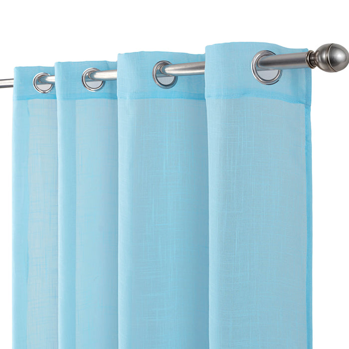 Cortinado Pronto a Pôr 140x260cm com Argolas - Azul Modelo 91