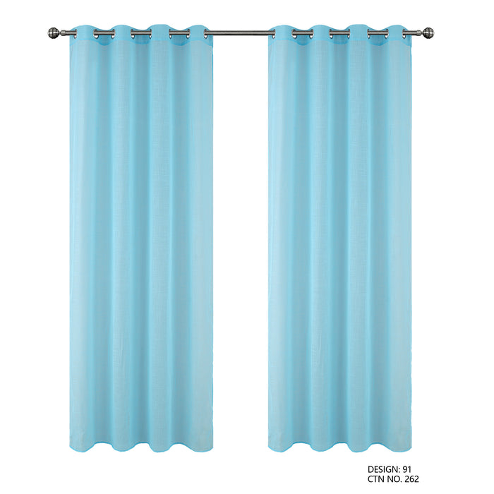 Cortinado Pronto a Pôr 140x260cm com Argolas - Azul Modelo 91