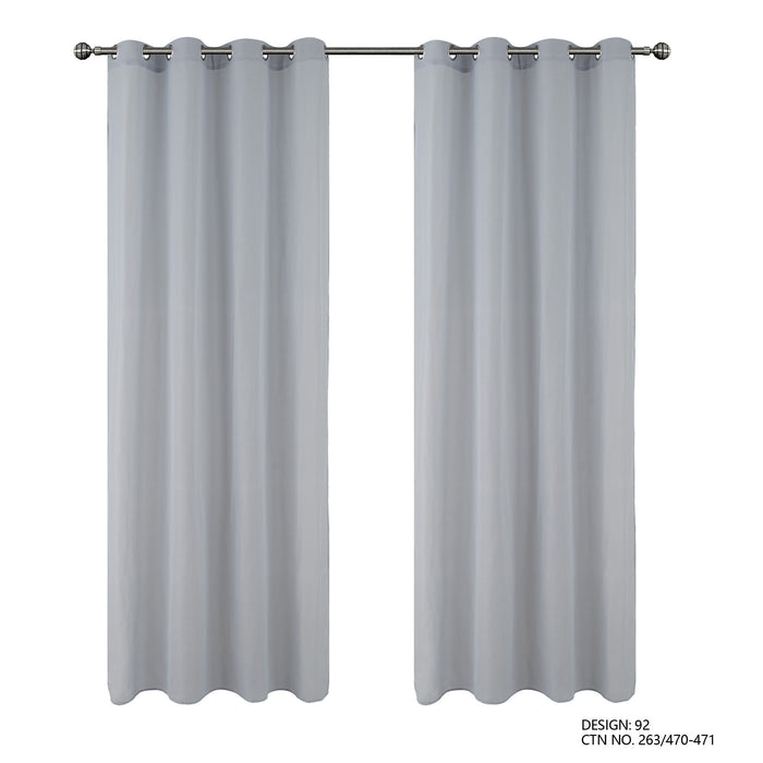 Cortinado Pronto a Pôr 140x260cm com Argolas - Cinzento Modelo 92