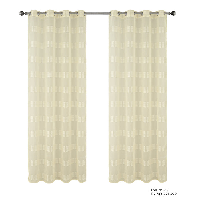 Cortinado Pronto a Pôr 140x260cm com Argolas - Marfim Modelo 96