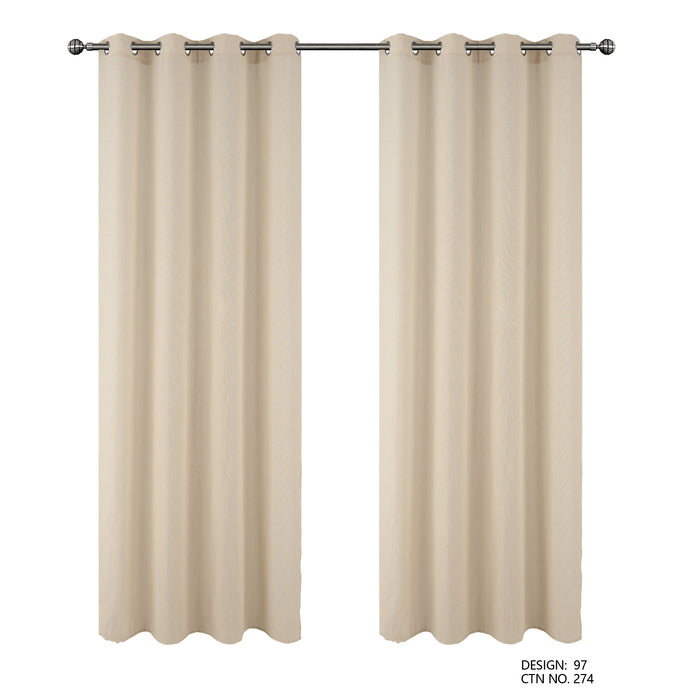 Cortinado Pronto a Pôr 140x260cm com Argolas - Bege Modelo 97