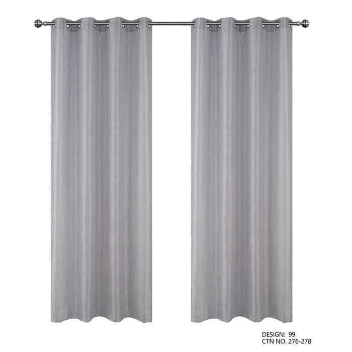 Cortinado Pronto a Pôr 140x260cm com Argolas - Cinzento Modelo 99