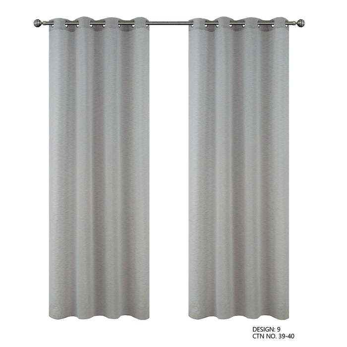 Cortinado Pronto a Pôr 140x260cm com Argolas - cinzento Modelo 9