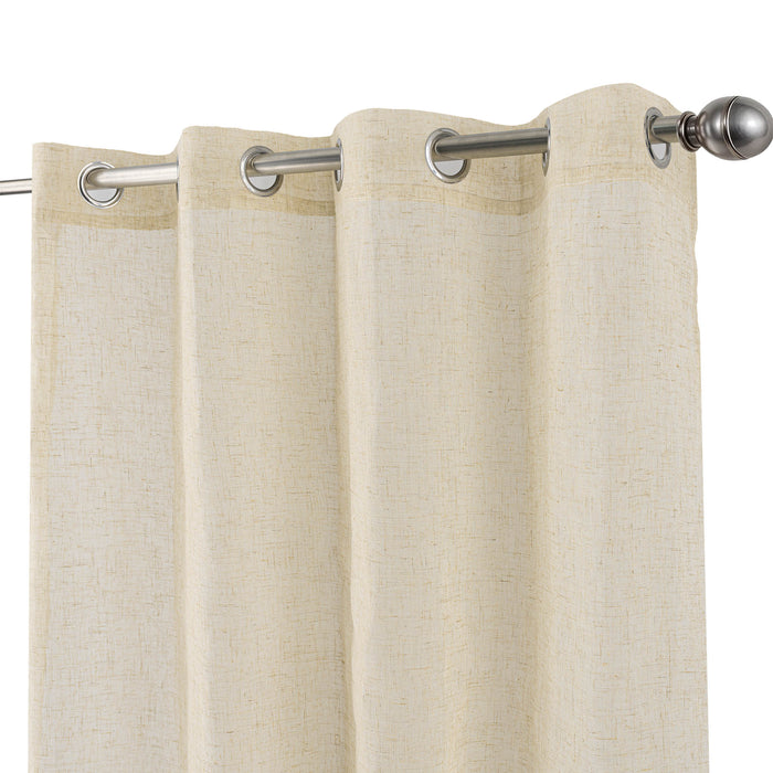 Cortinado Pronto a Pôr 140x260cm com Argolas - Bege Modelo 205
